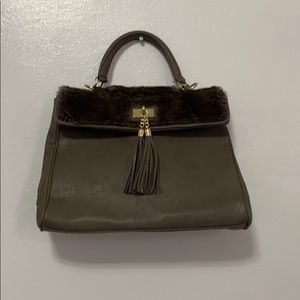 Aldo gray/brown leopard handbag